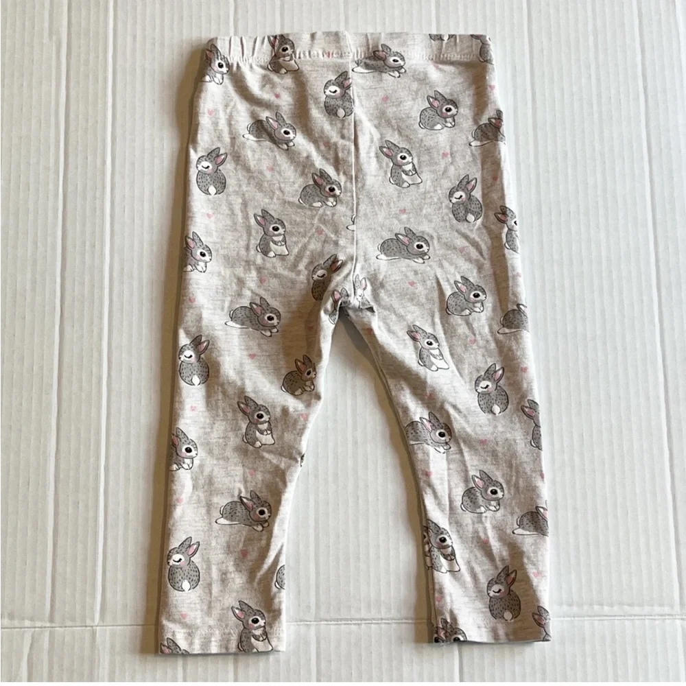 H&M bunny & hearts print leggings 9-12 months - Picture 4 of 6